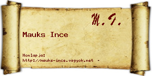 Mauks Ince névjegykártya